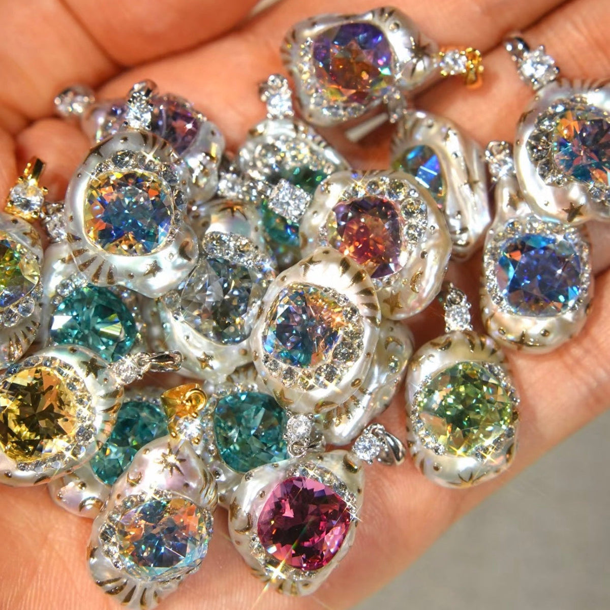 Whimsy Y2K Gem-Set Pearl
