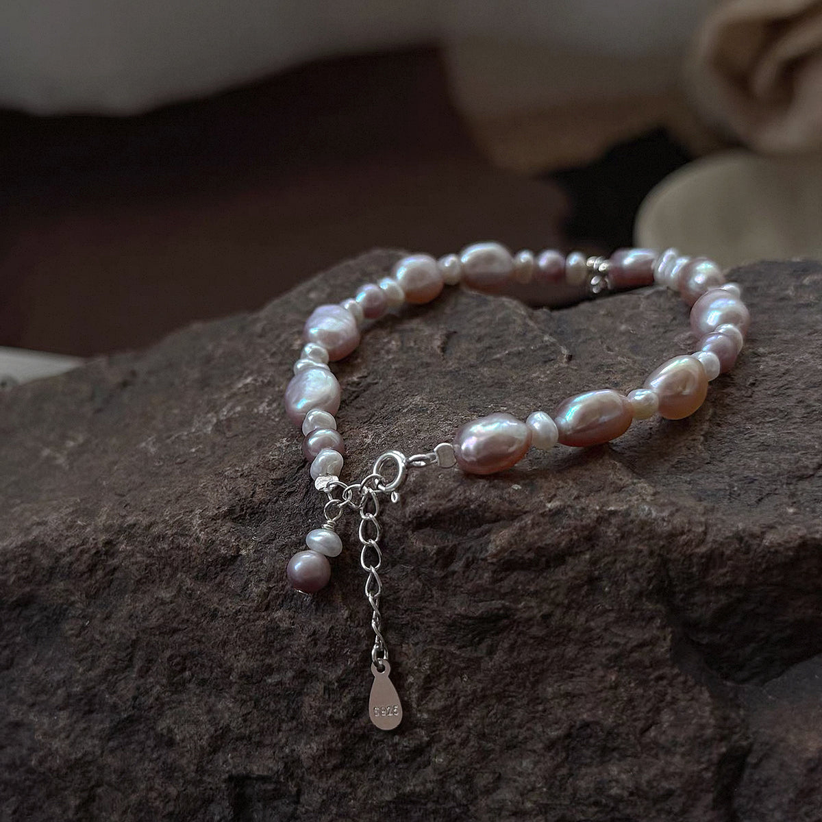 Earth Tone Baroque Pearl Bracelet